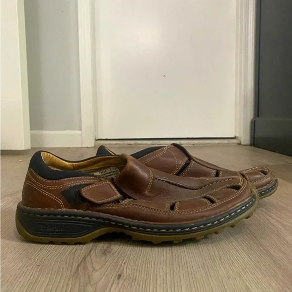 Timberland - Sandals - Brown Altamont leather men size 8 - Picture 4 of 7